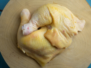 Top view of fresh raw chicken.
