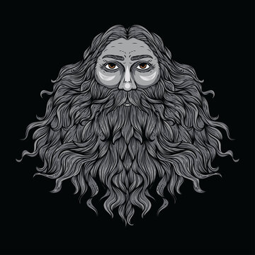 ILLUSTRATION OF SCARY SANTA CLAUS