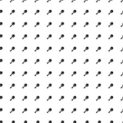 Square seamless background pattern from geometric shapes. The pattern is evenly filled with big black baby rattle symbols. Vector illustration on white background