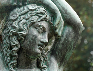 Outdoor Bronze Statue head and arm