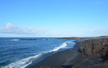 Fototapeta na wymiar Scenic Coastal Iceland with Black Lava Rock