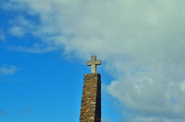 Memorial Cross at the Site of Cabo da Roca near Sintra Portugal, the Westernmost Point of Europe
