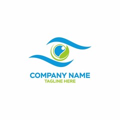 Fototapeta premium leaf eye care logo design
