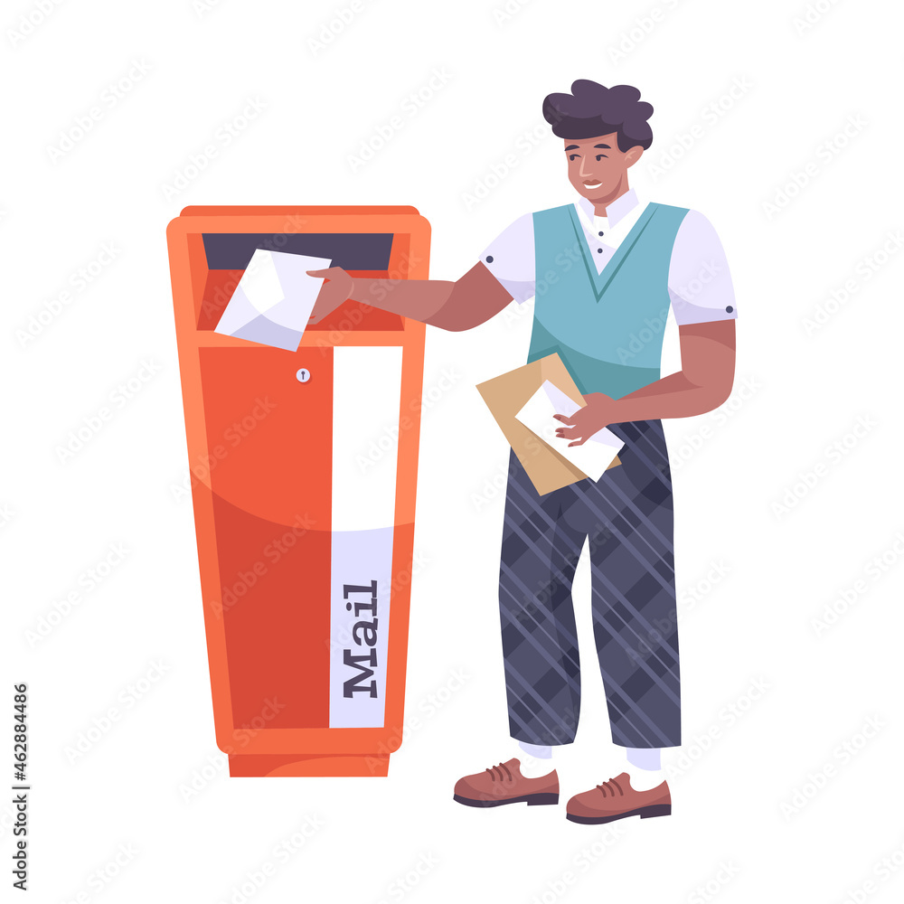 Sticker mailbox flat icon