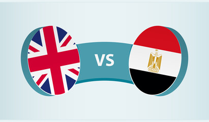 United Kingdom versus Egypt, team sports competition concept.