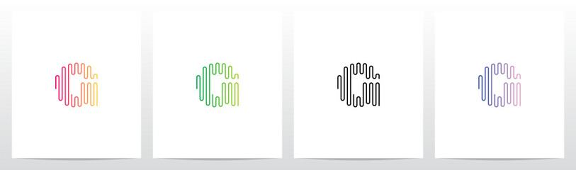 Sound Wave Lines Letter Logo Design G