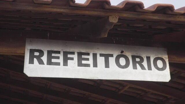 Refectory sign in Portuguese language