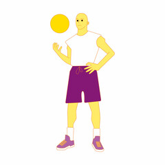 basketball player flat design illustration