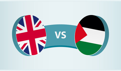 United Kingdom versus Palestine, team sports competition concept.
