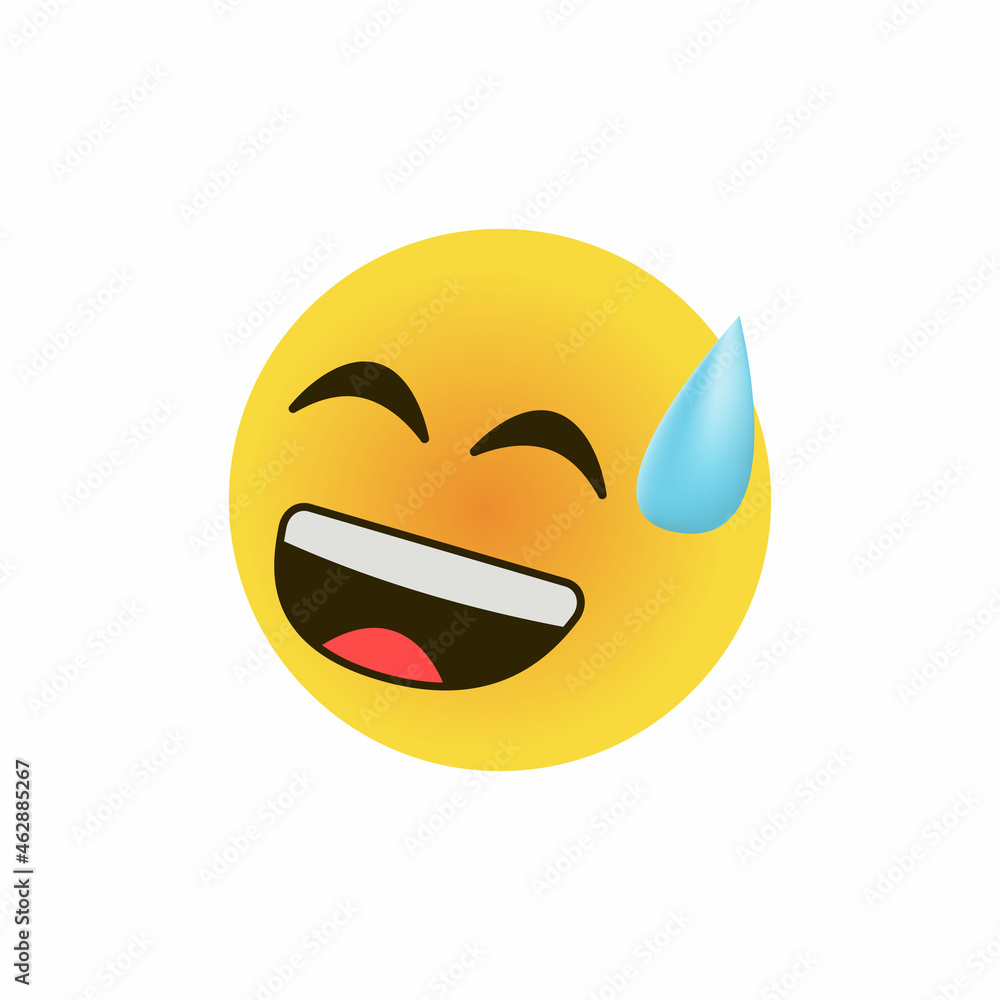 Wall mural 3d emoji smile, sad, laugh, tears, happy illustration design