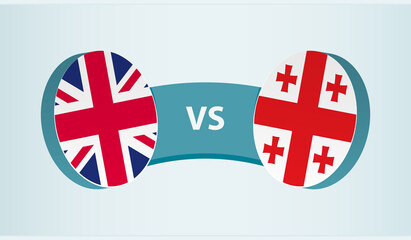 United Kingdom versus Georgia, team sports competition concept.