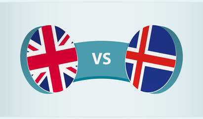 United Kingdom versus Iceland, team sports competition concept.