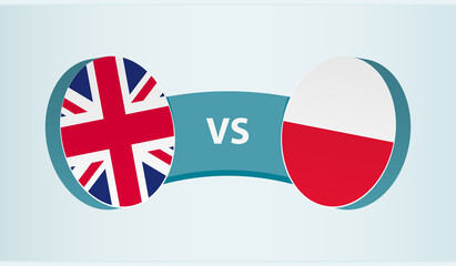 United Kingdom versus Poland, team sports competition concept.