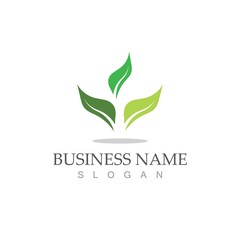 Logos of green Tree leaf ecology