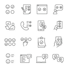 survey icons set. survey pack symbol vector elements for infographic web