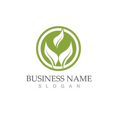 Logos of green Tree leaf ecology