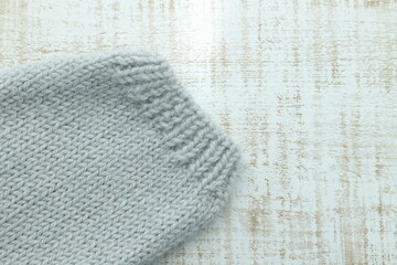 手編みのセーターの袖口　リブ編み