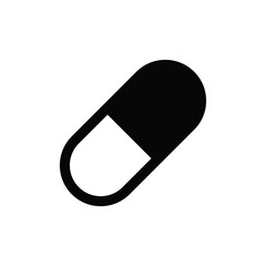 Capsule icon vector. Pill sign