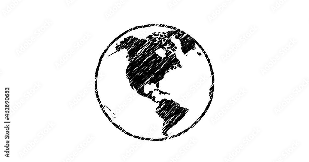 Poster a 3d rendering of a world globe isolated on a white background with copy space