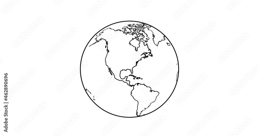 Poster a 3d rendering of a world globe isolated on a white background with a copy space