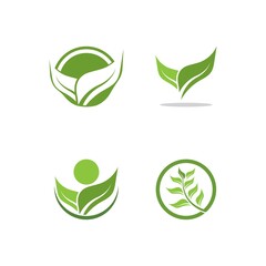 Logos of green Tree leaf ecology