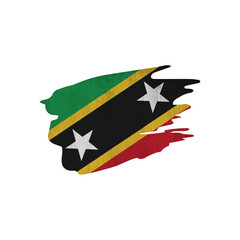 World countries A-Z. Sublimation background. Abstract shape in colors of national flag. Saint Kitts and Nevis