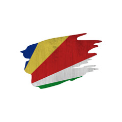 World countries A-Z. Sublimation background. Abstract shape in colors of national flag. Seychelles