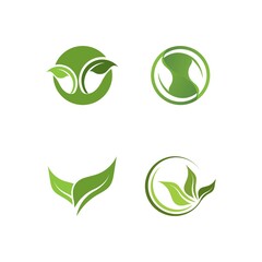 Logos of green Tree leaf ecology