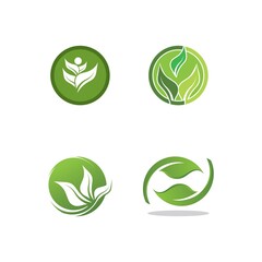 Logos of green Tree leaf ecology