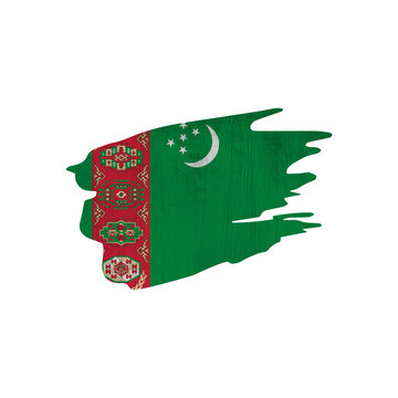 recommend clip art: World countries A-Z. Sublimation background. Abstract shape in colors of national flag. Turkmenistan