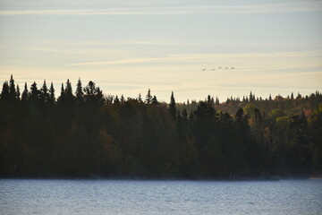 An autumn morning at the lake, Sainte-Apolline, Québec, Canada