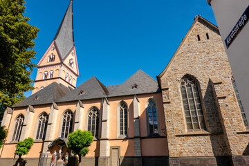 Fototapeta na wymiar Bad Honnef, Germany: Church Building, Bad Honnef is a picturesque town in Germany near Bonn in the Rhein-Sieg district, North Rhine-Westphalia.
