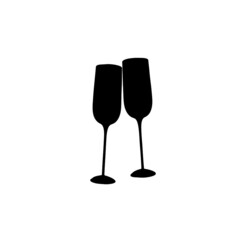 Wine bar logo template. Black wine glass