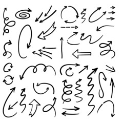 Arrow doodle collection. Hand drawn arrows.