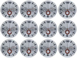 Fototapeta premium cadrans horaires de 1 à 12 pour apprendre à lire l'heure