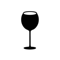 Wine bar logo template. Black wine glass