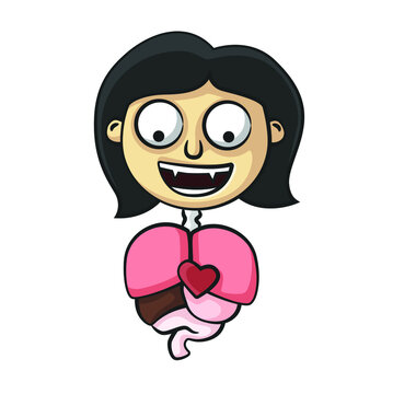 Thai ghost in drawing style isolated vector. Halloween cartoon on white background.