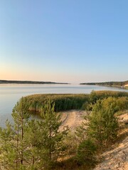 sunset over the river