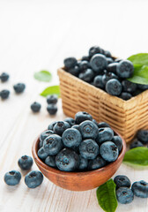 Blueberries on old wooden background