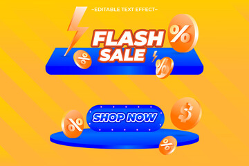 Flash Sale Podium Text Effect Vector