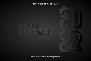 Happy New Year 2022 Editable Text Effect Stroke