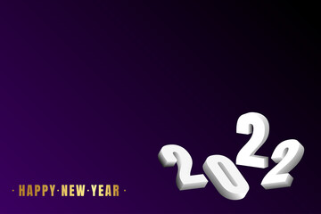 Happy New Year 2022 Black Violet