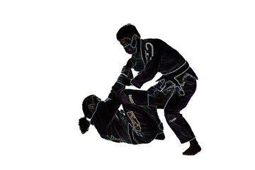 Fototapeta premium Among the techniques of Brazilian Jiu-Jitsu, there is a technique called Berimbolo.
