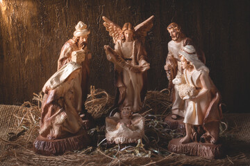 Nativity scene. Traditional Christmas scene.