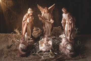 Fototapeta na wymiar Nativity scene. Traditional Christmas scene.