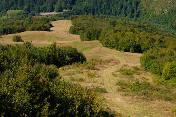 landscape mountainous area green slopes