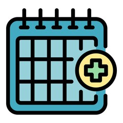 Obraz premium Medical appointment icon. Outline medical appointment vector icon color flat isolated