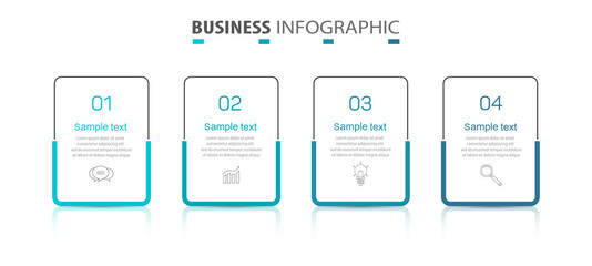 Fototapeta na wymiar Infographic design business template with 4 options, steps. Can be used for workflow layout, diagram, annual report, web design. Vector eps 10 