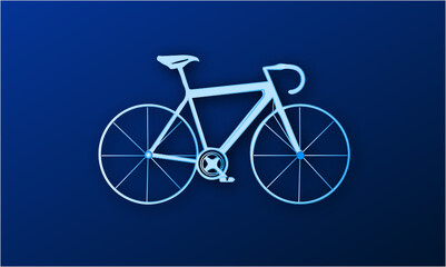 Fototapeta premium BICICLETA VECTOR CON FONDO AZUL MARINO