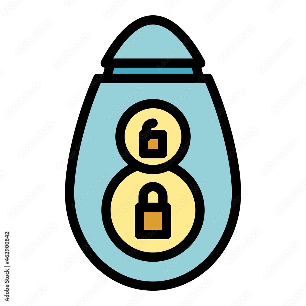 Poster remote control car key icon. outline remote control car key vector icon color flat isolated